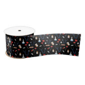 Black Doctor Nurse Medical Tools Pattern Satinband (Spule)