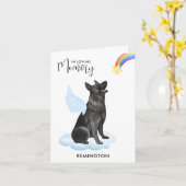 Black Dog Angel Pet Loss Beileid Karte (Gelbe Blume)