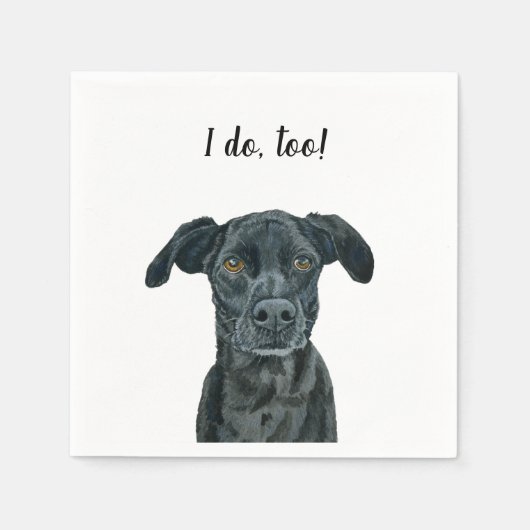 Black Dog Custom Cocktail Napkin Serviette (Vorderseite)