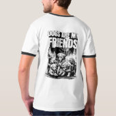 Black Dog Design Style: Men Basic Ringer T - Shirt (Schwarz voll)