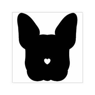 Black Dog Face French Bulldog Permastempel