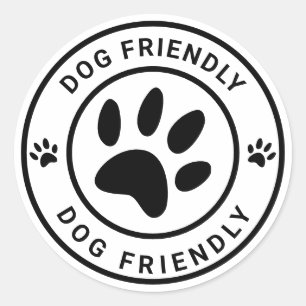 Black Dog Friendly Coffee Café Begrüßung Runder Aufkleber