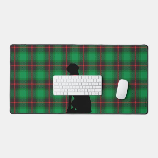 Black Dog Labrador Green Scottish Pattern Desk Mat Schreibtischunterlage (Tastatur & Maus)