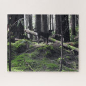 Black Dog Labrador Shepherd Forest Woods Picture F Puzzle (Horizontal)