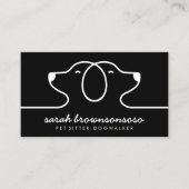 Black Dog Line Logo Petsitter vet Visitenkarte (Vorderseite)