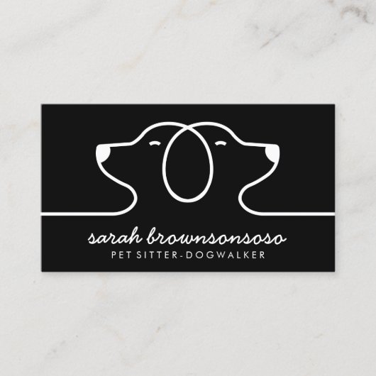 Black Dog Line Logo Petsitter vet Visitenkarte (Vorderseite)
