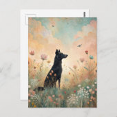 Black Dog Meadow Wildflowers Postkarte (Vorne/Hinten)