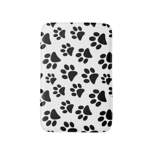 Black Dog Paw Druckt Muster Bath Mat Badematte (Vorderseite Vertikal)