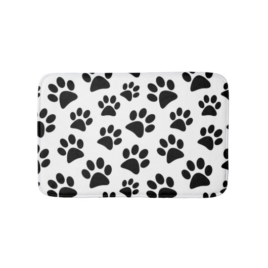 Black Dog Paw Druckt Muster Bath Mat Badematte (Vorderseite)