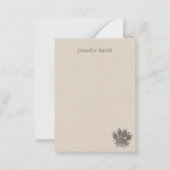 Black Dog Paw Watercolor Personalized Stationery  Mitteilungskarte (Vorderseite)