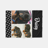 Black Dog Pet Lover Foto Collage Pawprint Fleecedecke (Vorderseite (Horizontal))