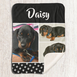 Black Dog Pet Lover Foto Collage Pawprint Sherpadecke