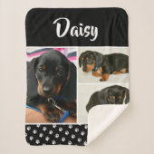 Black Dog Pet Lover Foto Collage Pawprint Sherpadecke (Vorderseite)