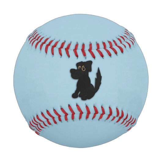 Black Dog Pooch Blau Baseball (Vorderseite)