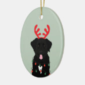 Black Dog Rentier Weihnachtsleuchten Keramik Ornament (Links)