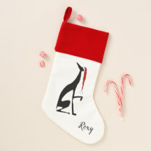 Black Dog Silhouette Mit Monogramm