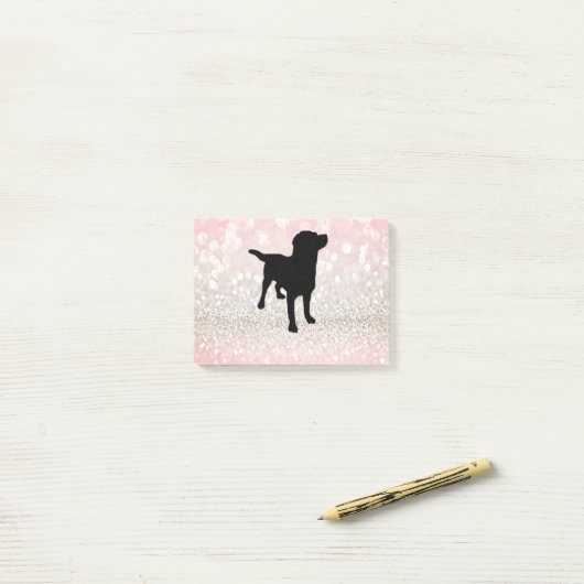 Black Dog Sparkle Post-it Klebezettel (Auf Schreibtisch)