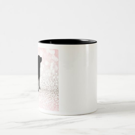 Black Dog Sparkle Zweifarbige Tasse (Mittel)
