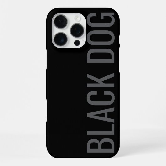 Black Dog - Typografie-Etui iPhone Hülle (Rückseite)