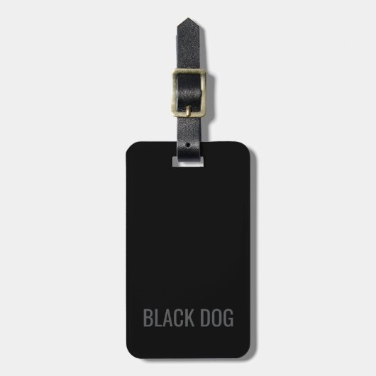 Black Dog - Typografie-Gepäckanhänger Gepäckanhänger (Vorderseite vertikal)