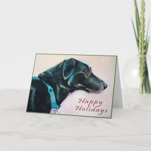 Black Dog Weihnachtskarte Feiertagskarte (Vorderseite)
