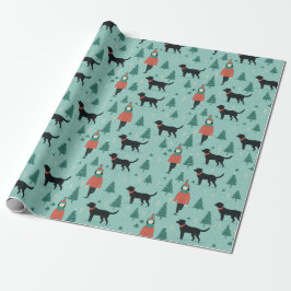 Black Dog Weihnachtswrapping Paper Geschenkpapier