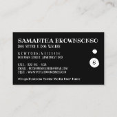 Black Dog Wellness-Center Salon Sitzen Baath Groom Visitenkarte (Rückseite)