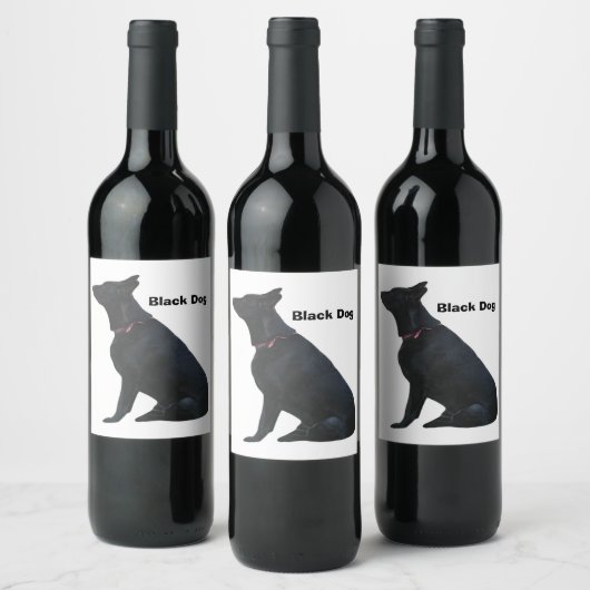 Black Dog Wine Lable Weinetikett (Flaschen)