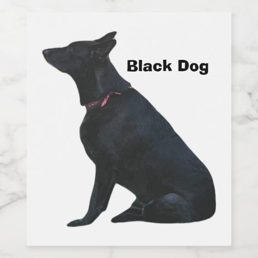 Black Dog Wine Lable Weinetikett (Einzelnes Label)