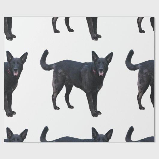 Black Dog Wrapping Paper Geschenkpapier (Flach)