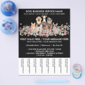 Black Dogs Blume niedliche Welpen Tickets Flyer (Einzeln)