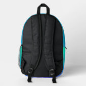 Black Dollar Sign Aqua Bedruckter Rucksack (Rückseite)