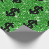 Black Dollar Sign Money Unternehmer Wall Street Geschenkpapier (Ecke)