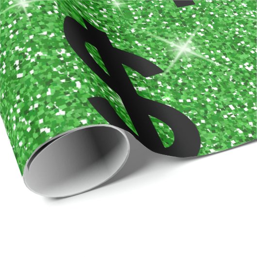 Black Dollar Sign Money Unternehmer Wall Street Geschenkpapier (Rolleneckpunkt)