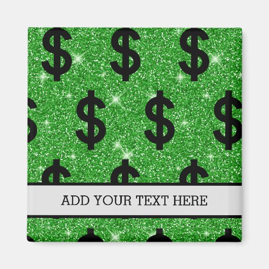 Black Dollar Sign Money Unternehmer Wall Street Magnet (Vorne)