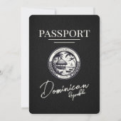 Black Dominikanische Republik Passport Wedding Einladung (Rückseite)