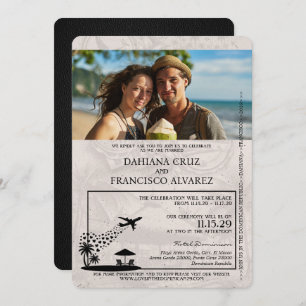 Black Dominikanische Republik Passport Wedding Einladung