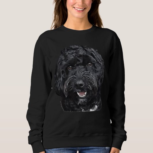 Black Doodle Cockapoo Dog Sweatshirt (Vorderseite)