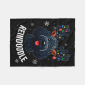 Black Doodle Dog Reindoodle Reindeer Doodle Christ Fleecedecke (Vorderseite (Horizontal))