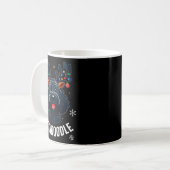 Black Doodle Dog Reindoodle Reindeer Doodle Christ Kaffeetasse (Vorderseite Links)