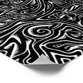 'Black Doodle' Originelle Kunstkunst Zeichnend Poster (Ecke)