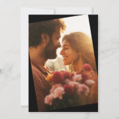 Black Doodle Retro SimpleOverlay Foto Wedding Einladung (Rückseite)