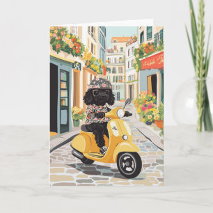 Black Doodle Riding Scooter Europäische Stadtstras Karte