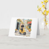 Black Doodle Riding Scooter Europäische Stadtstras Karte (Gelbe Blume)