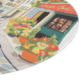 Black Doodle Riding Scooter European City Streets Schneidebrett (Ecke)