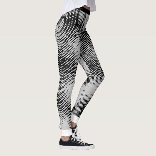 BLACK Dot Pattern on (Ihre Hintergrundfarbe) Leggings (Rechts)
