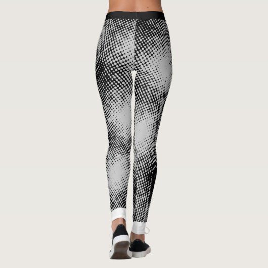 BLACK Dot Pattern on (Ihre Hintergrundfarbe) Leggings (Rückseite)