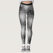 BLACK Dot Pattern on (Ihre Hintergrundfarbe) Leggings (Vorderseite)