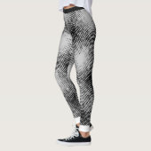 BLACK Dot Pattern on (Ihre Hintergrundfarbe) Leggings (Links)