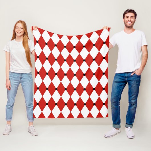 Black Dot Red und White Harlequin Fleecedecke (Beispiel)